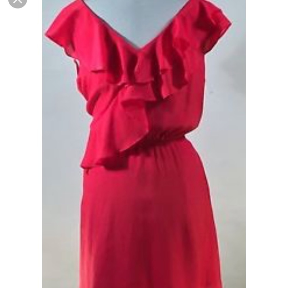 Bcbgeneration Double Ruffle Sleeveless Dress Sz L - image 6